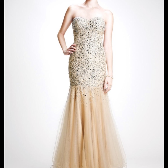 Colors Long Nude Prom Dress - Picture 1 of 4